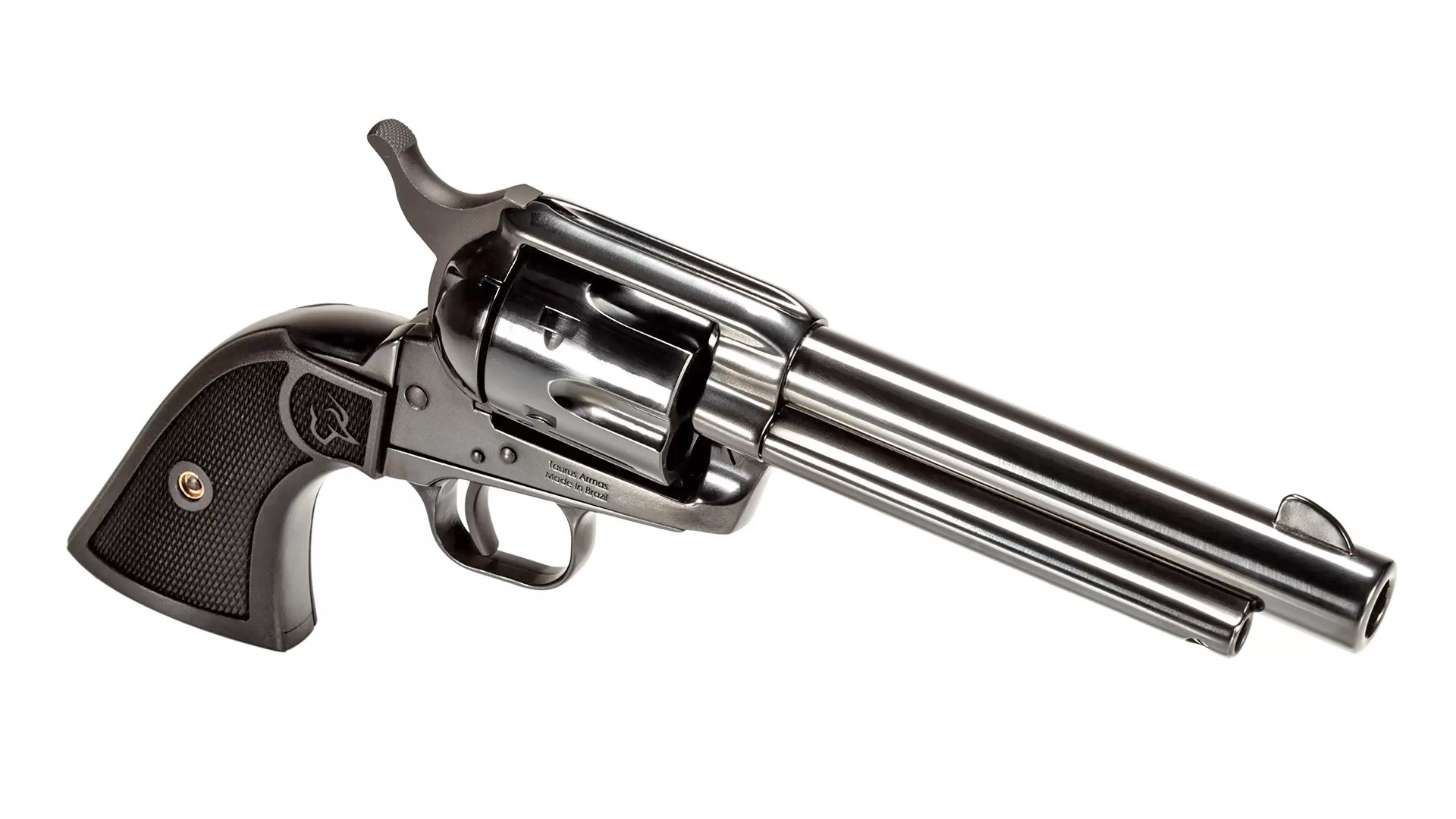 Right side of the all-black Taurus Deputy single-action revolver.