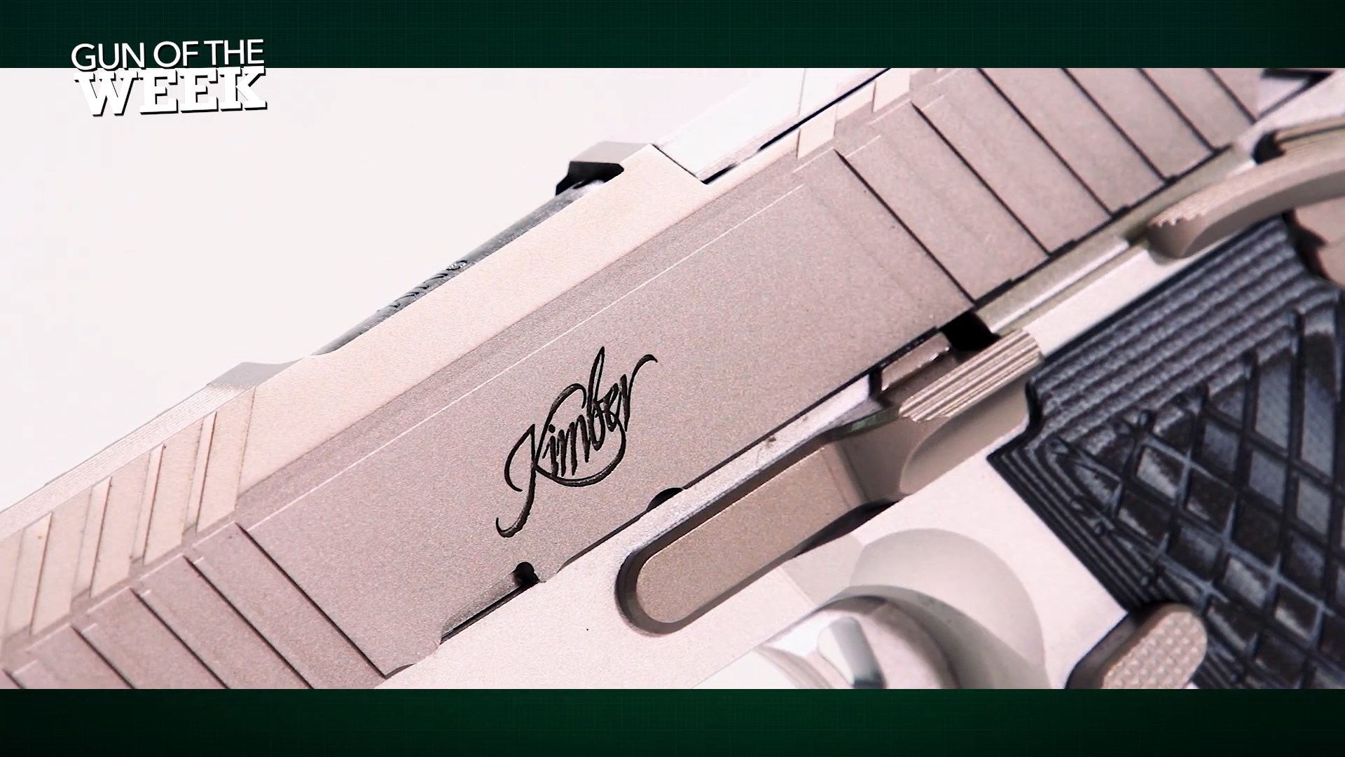 Kmber KDS9c pistol 9 mm stainless steel company logo central engraving