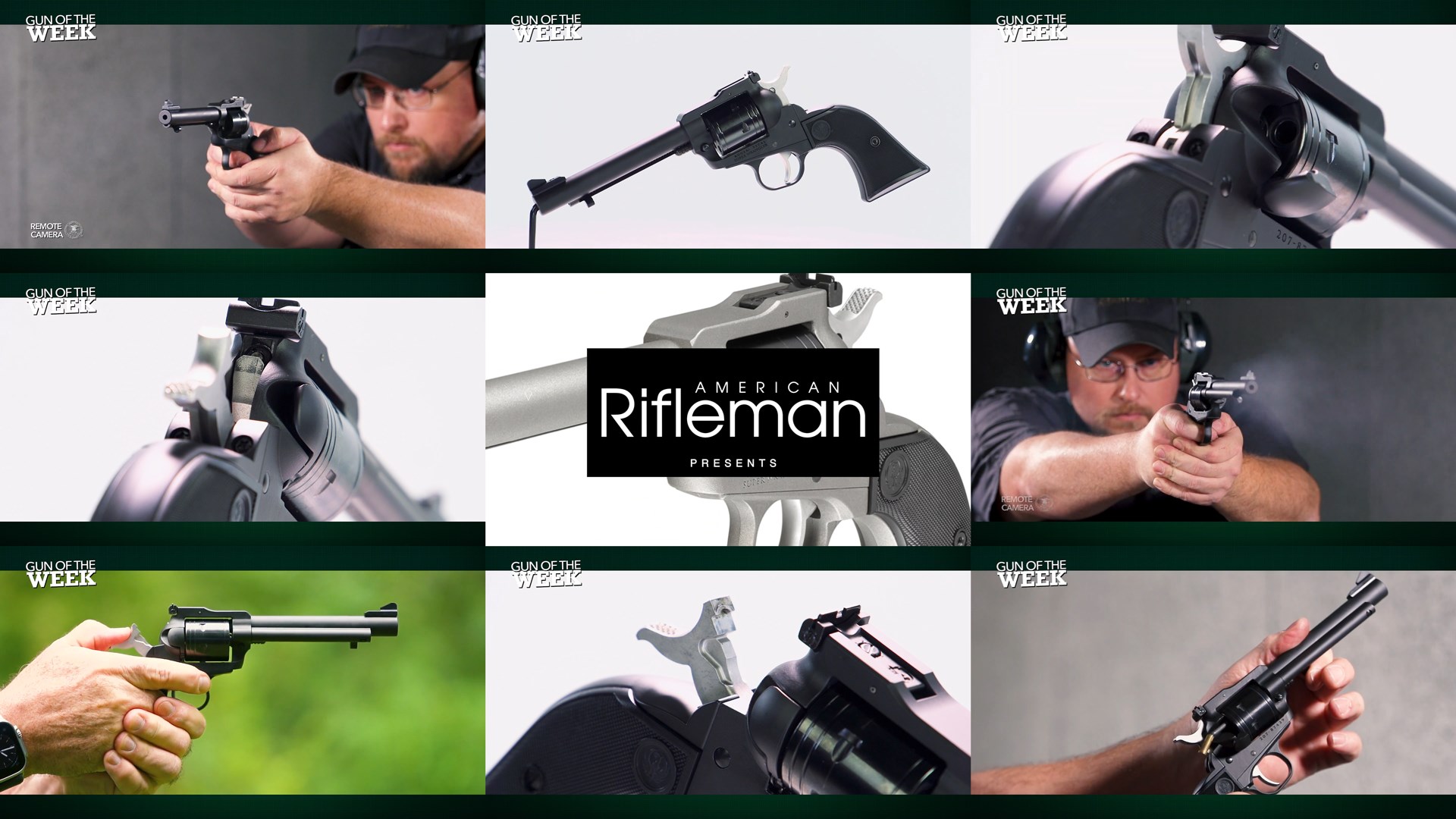 Ruger Super Wrangler Gun Of The Week video screenshot tiles arrangement revolver man shooting