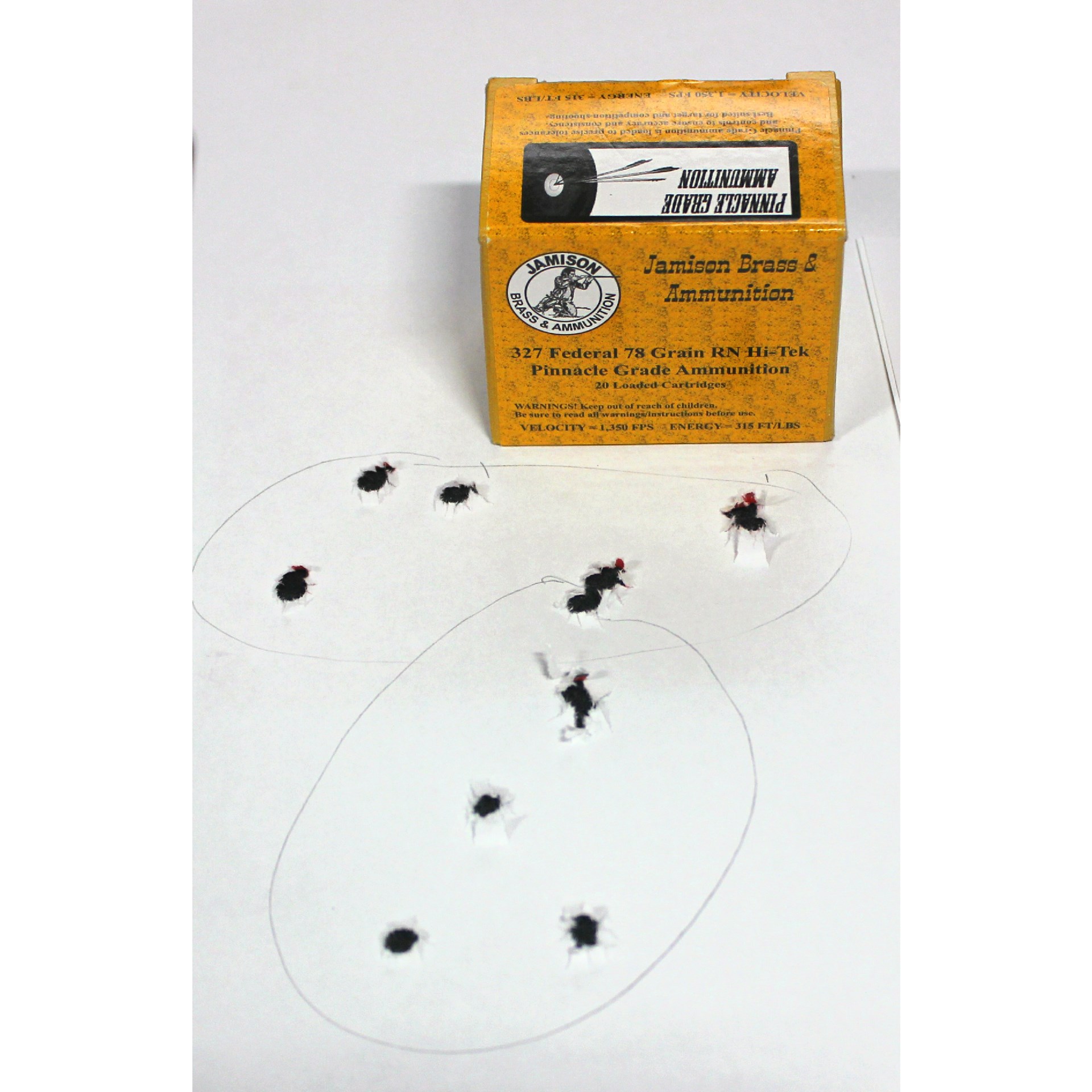 Paper target holes group accuracy bond arms custom build horman jamison ammunition box