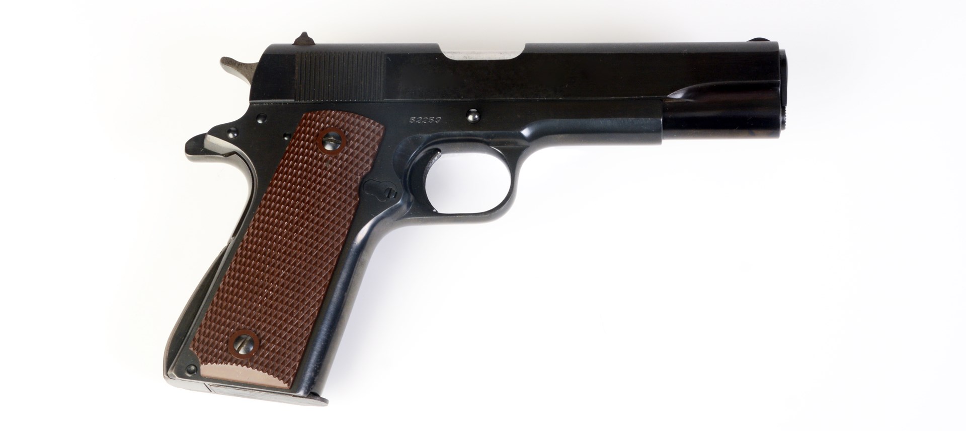 right side of rare colt 1911 pistol chambered for .38 super clandestine work military tools gun handgun
