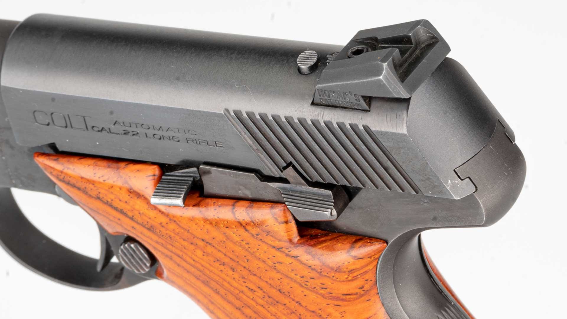 Colt woodsman novak rear sight custom installation example gun pistol