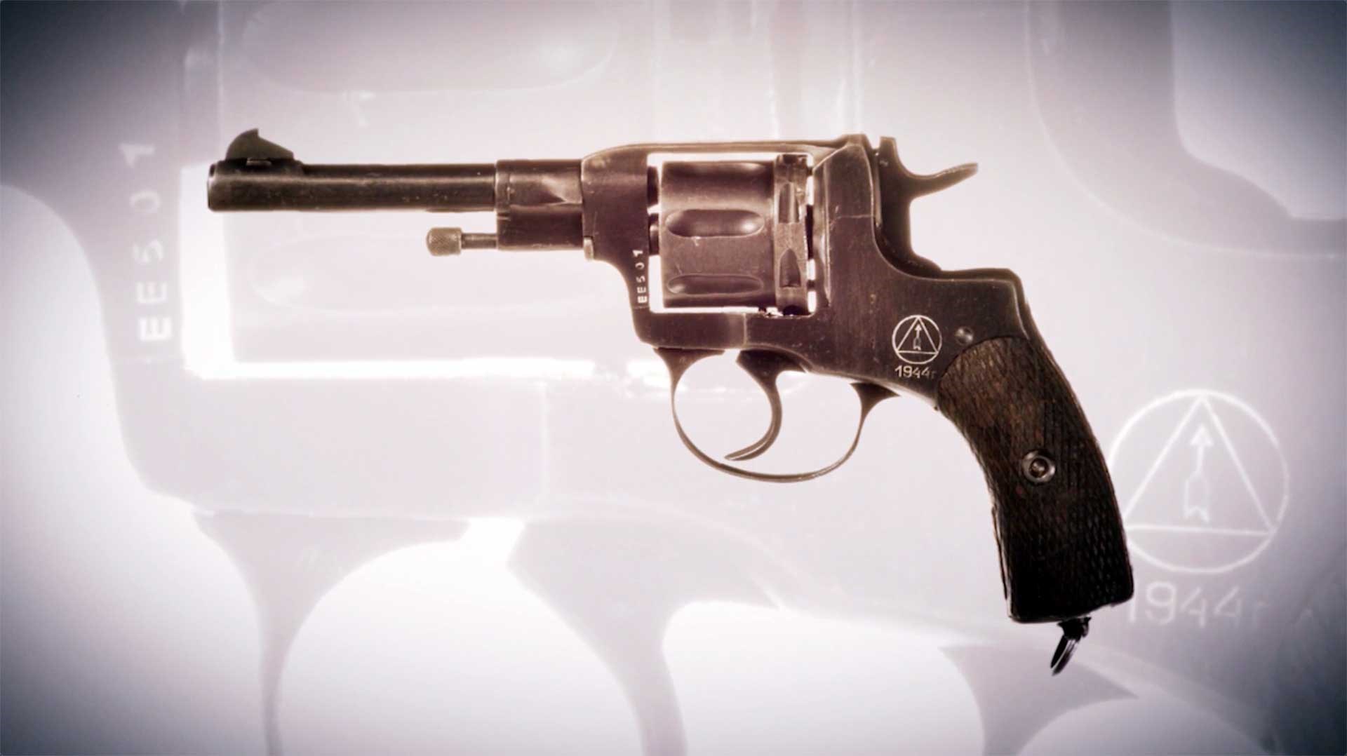 Left side of the M1895 Nagant revolver.