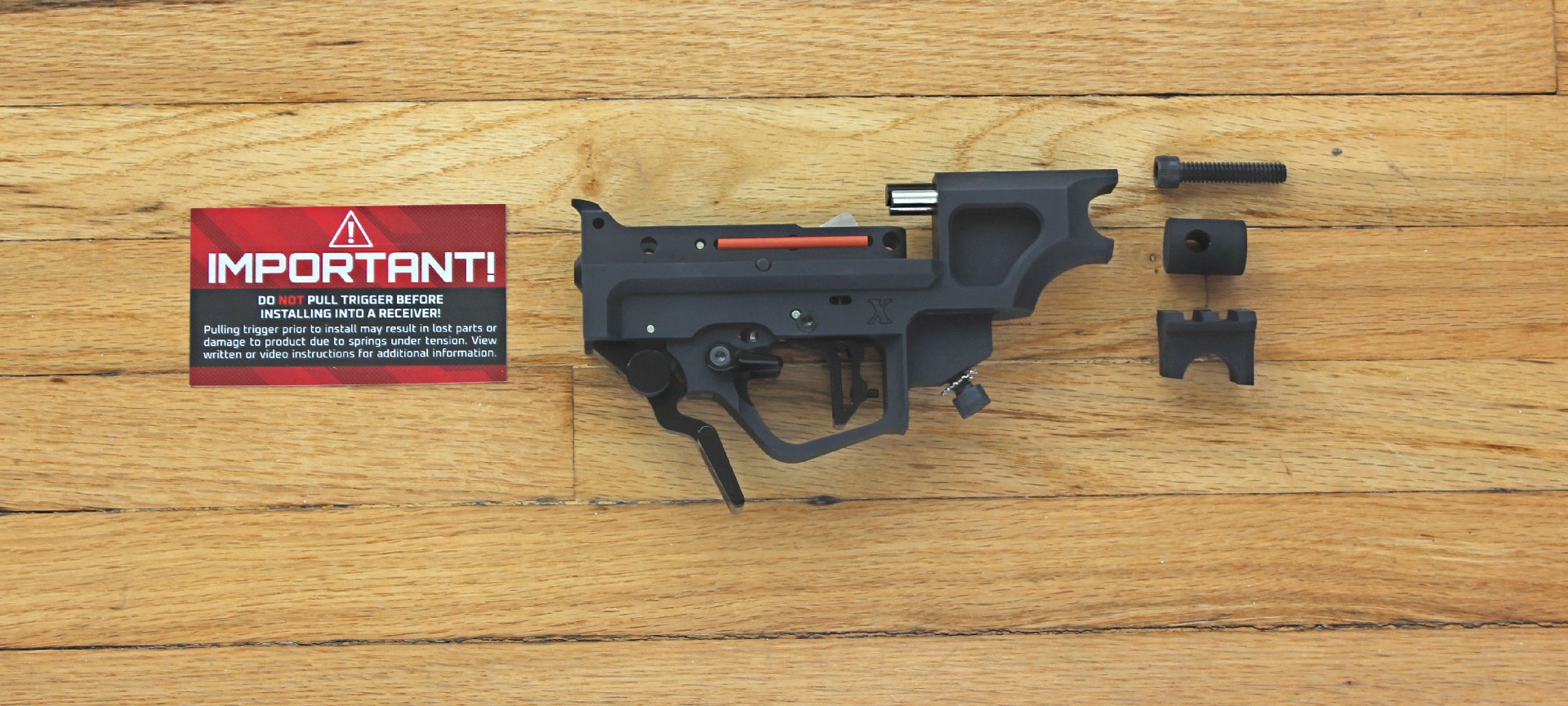 Manticore X lower receiver .22 LR parts rifle build warning label