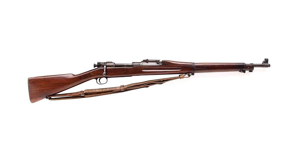 M1903 bolt-action springfield rifle right side wood metal steel gun