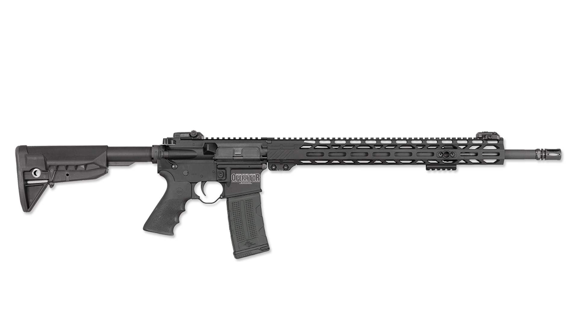 A longer-barreled DMR Operator from Rock River Arms chambered in 5.56 NATO.