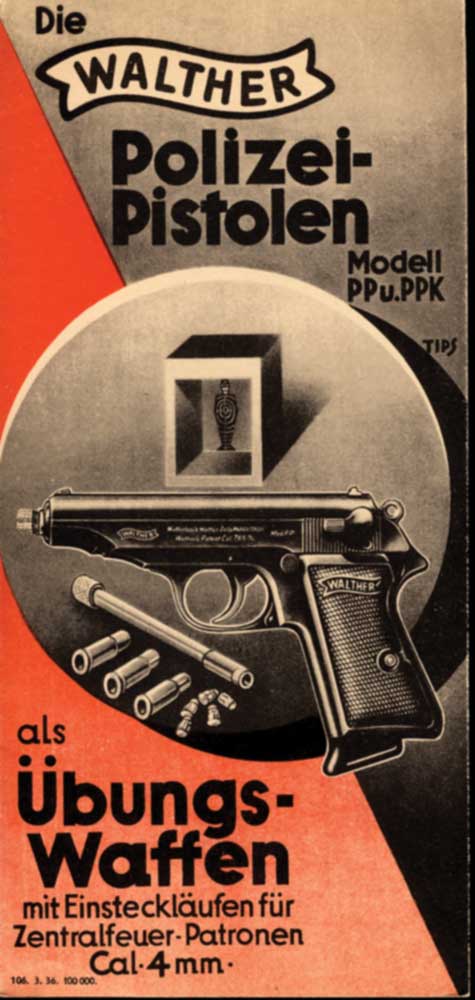 brochure Walther Polizei-pistolen german text gun ammunition pistol handgun Walther PP