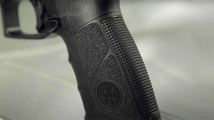 the back strap of the Beretta APX can be swapped out to better fit the user&#x27;s hands.