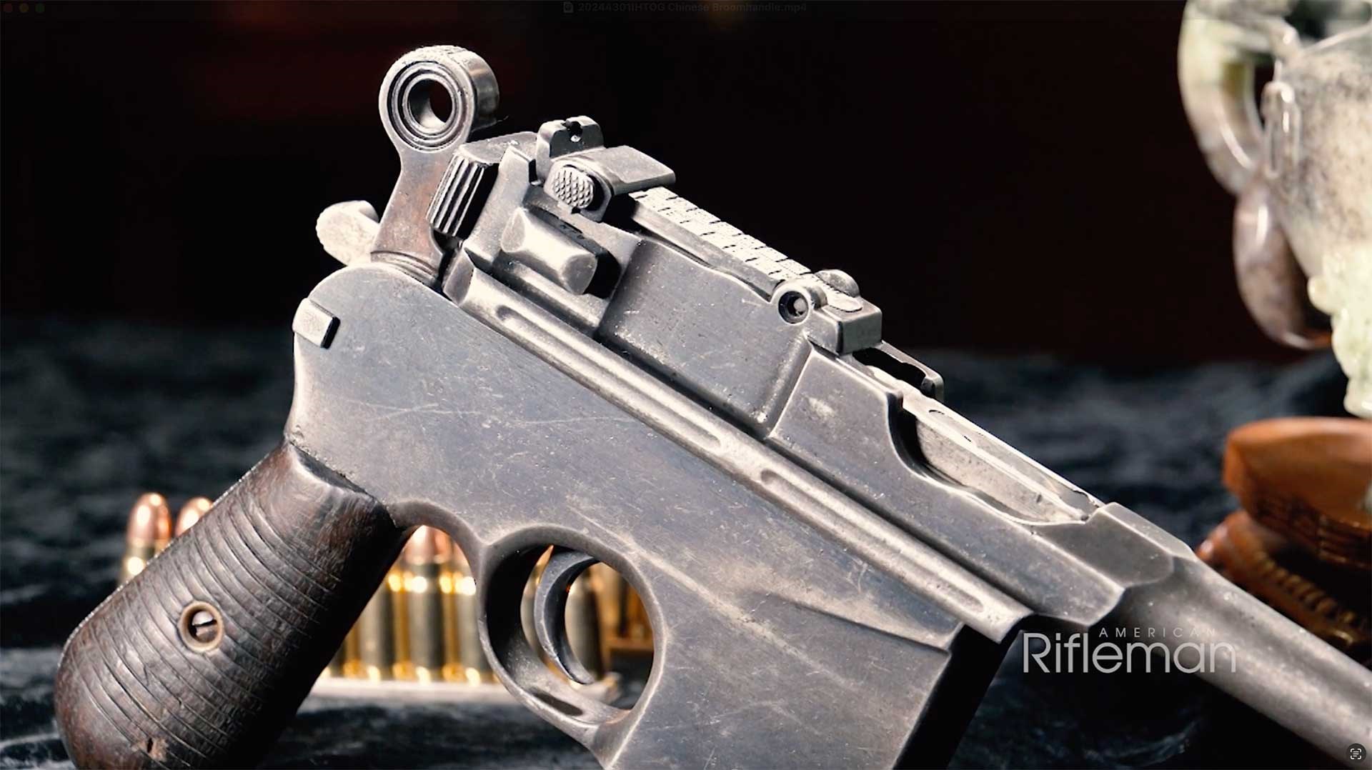 Right side of a Chinese Broomhandle Mauser copy produced by the Taku Naval Dockyard.
