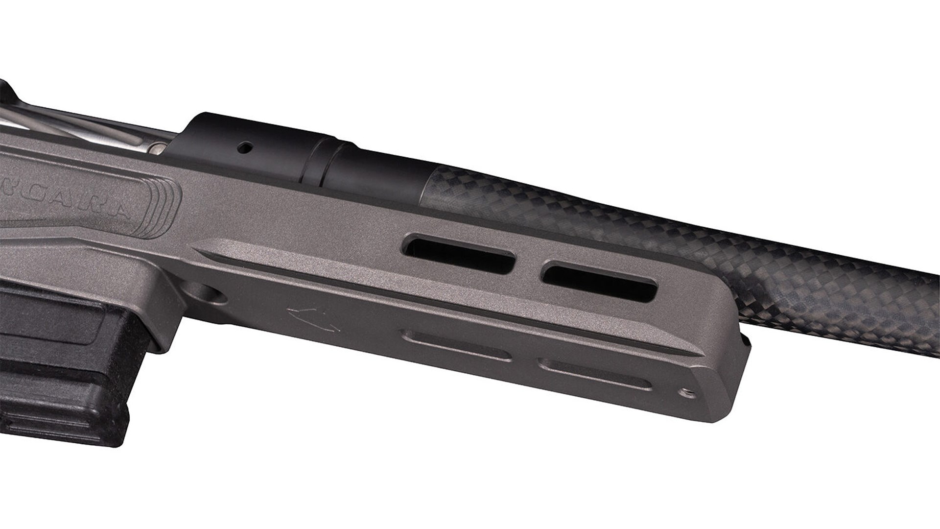 M-Lok attachment slot on the forearm of the Bergara MgMicro Lite rifle.