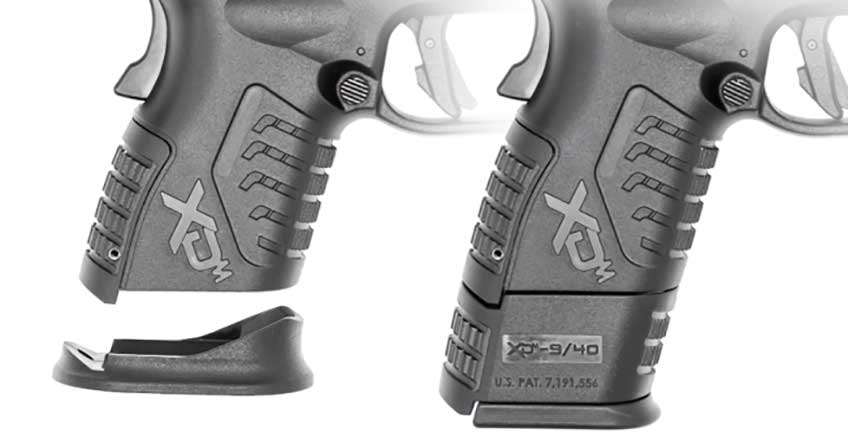 comparison two gun grips frame black polymer pistol handgun