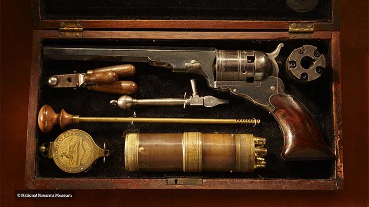 An original Colt Paterson revolver in the NRA National Firearms Museum.