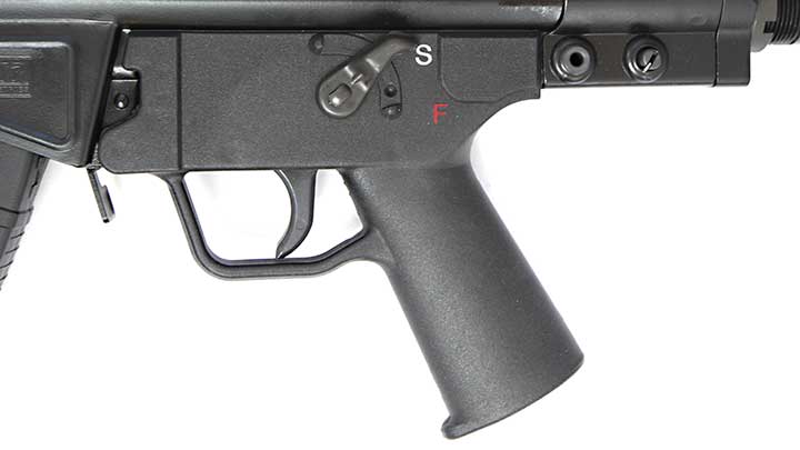 The PTR-32 series uses a &quot;Navy&quot; type polymer trigger housing that is marked S (safe) and F (fire) and has a left-side-only safety selector switch.