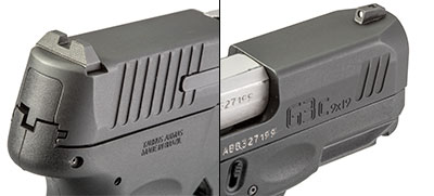 Taurus G3c handgun pistol slide metal sights closeup