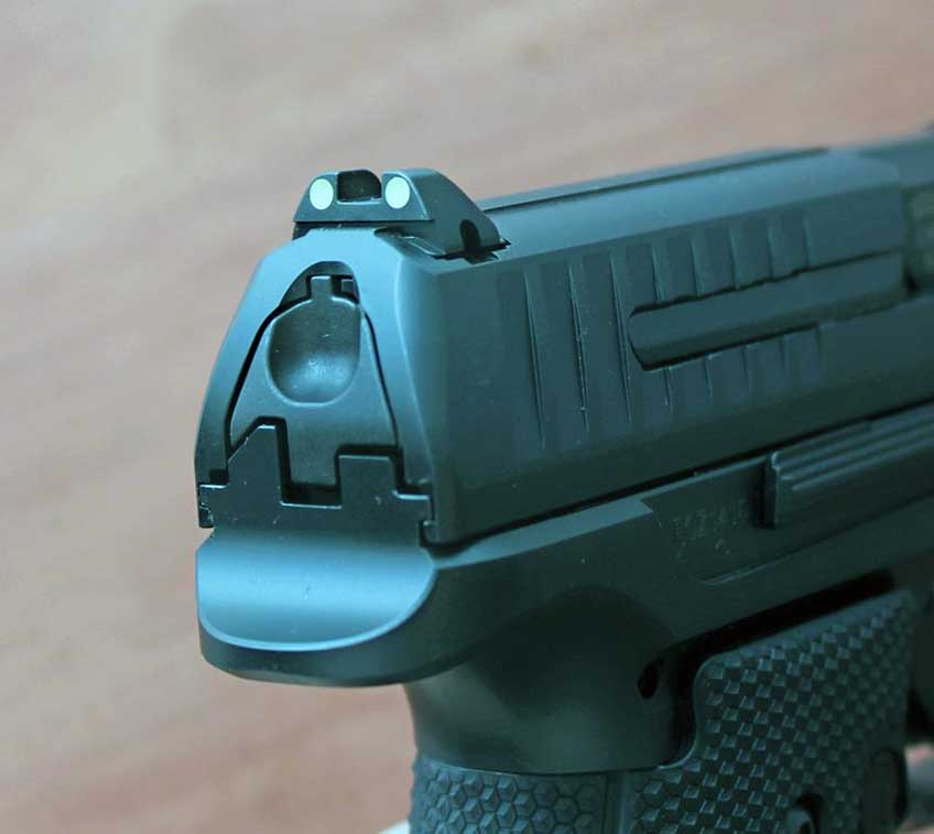 Walther ARms Q4 pistol rear quarter sights striker slide serrations frame black