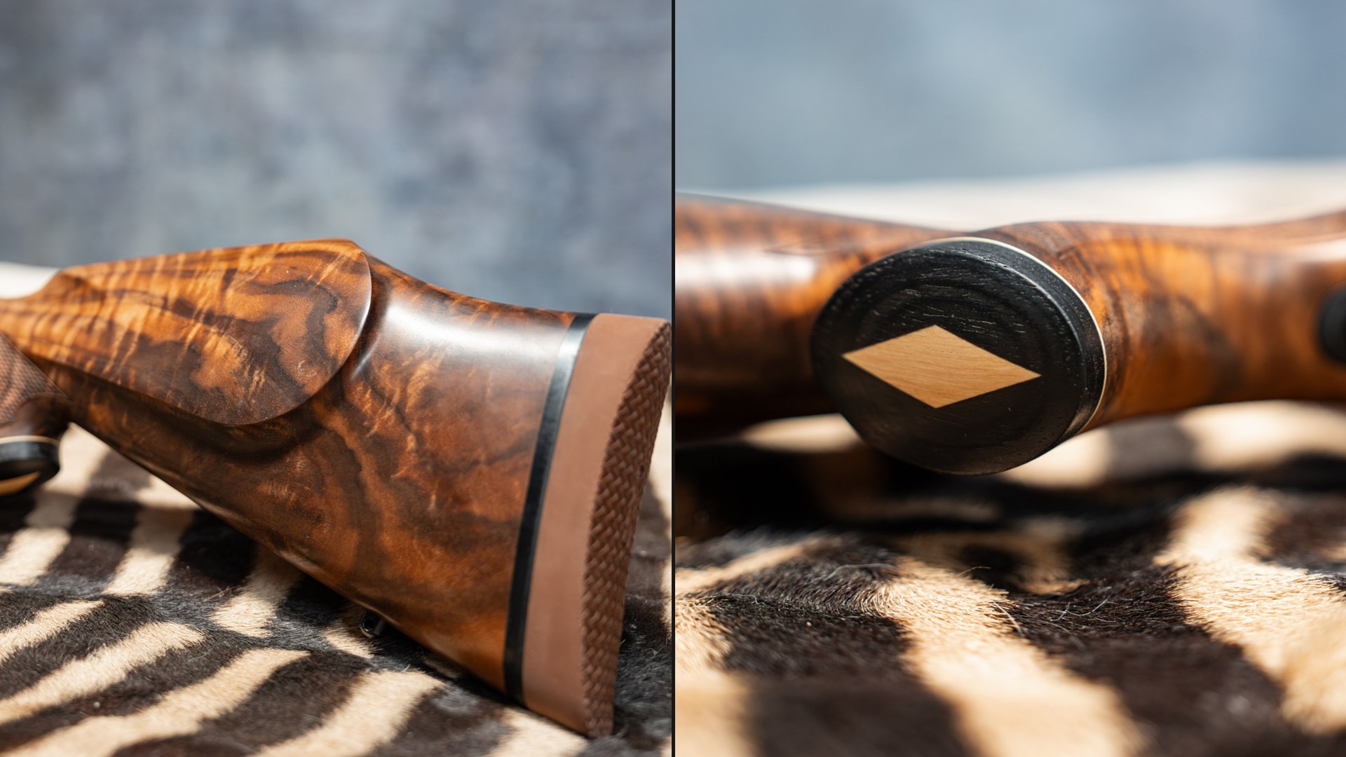 Buttstock and wrist cap of the Weatherby Mark V Frontier rifle.