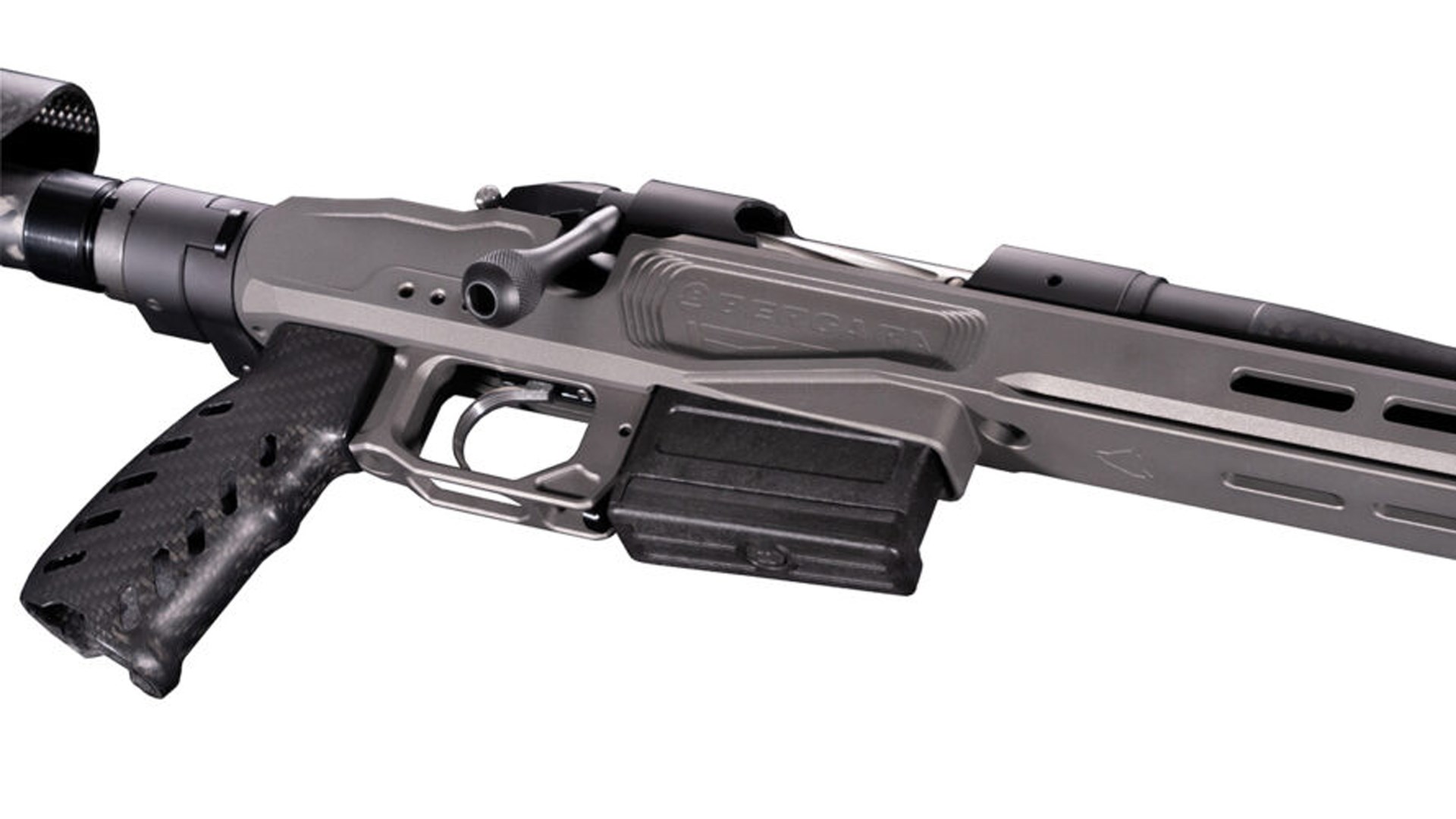 Action, pistol grip and magazine of the Bergara MgMicro Lite rifle.