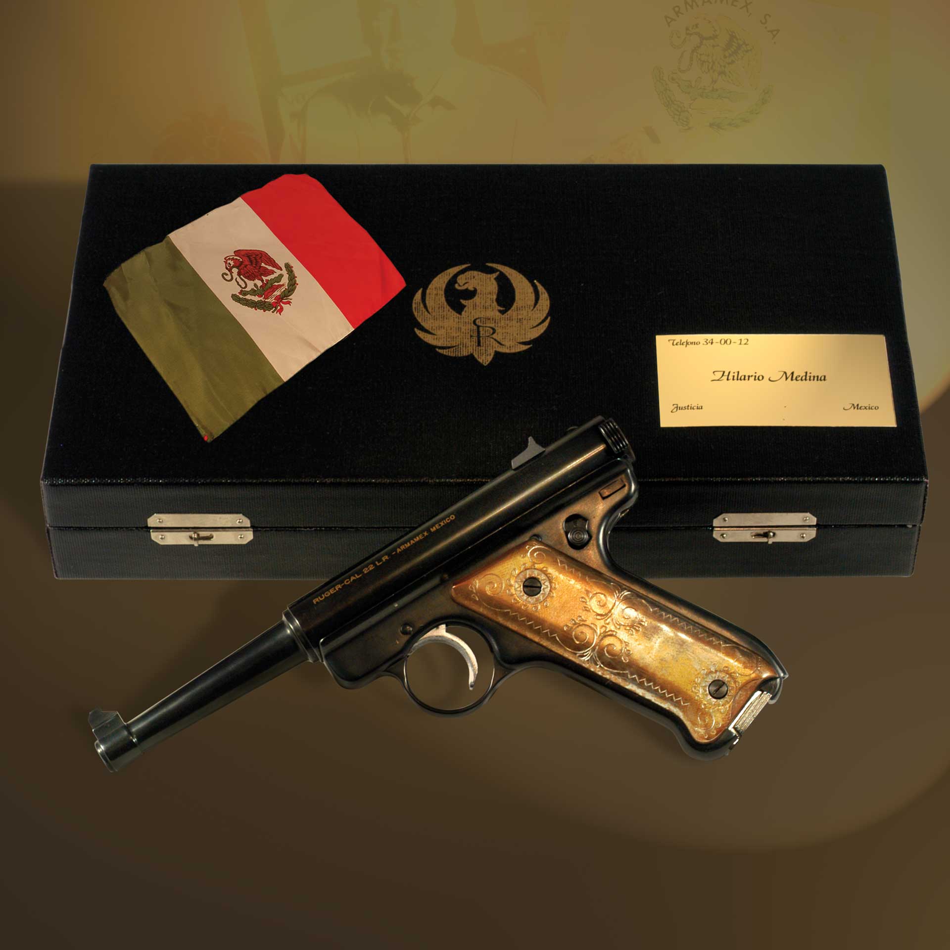 presentation gun box case pistol handgun mexico flag