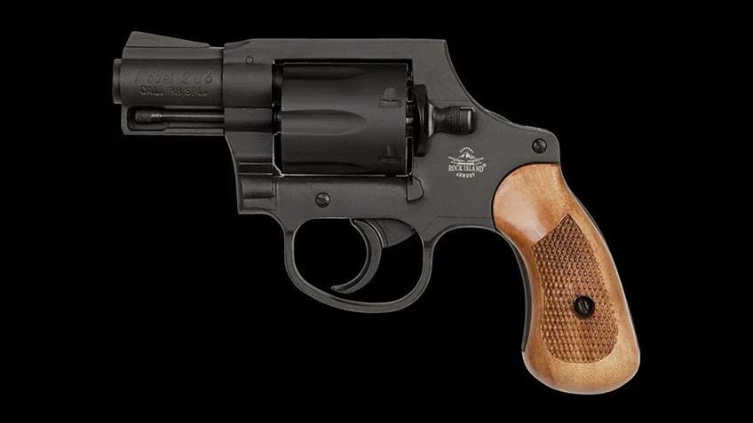 left side revolver gun pistol wood black