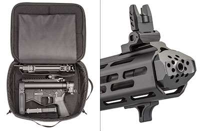 muzzle brake, padded storage case