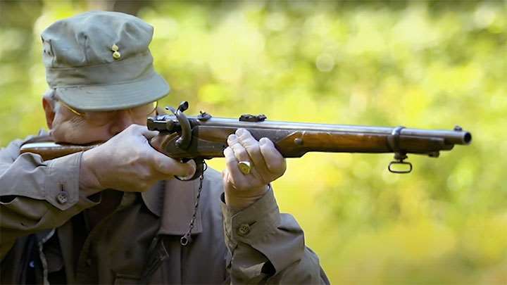 Shooting the Calisher and Terry breech-loading carbine.