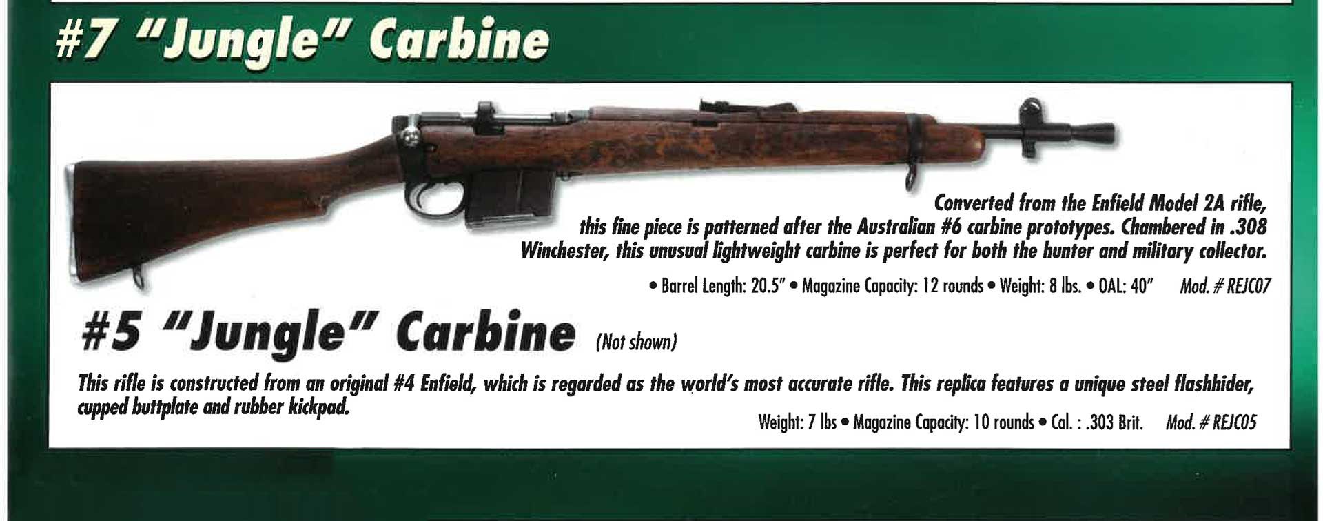 Gibbs #7 Jungle carbine shown in a catalog page from the company.