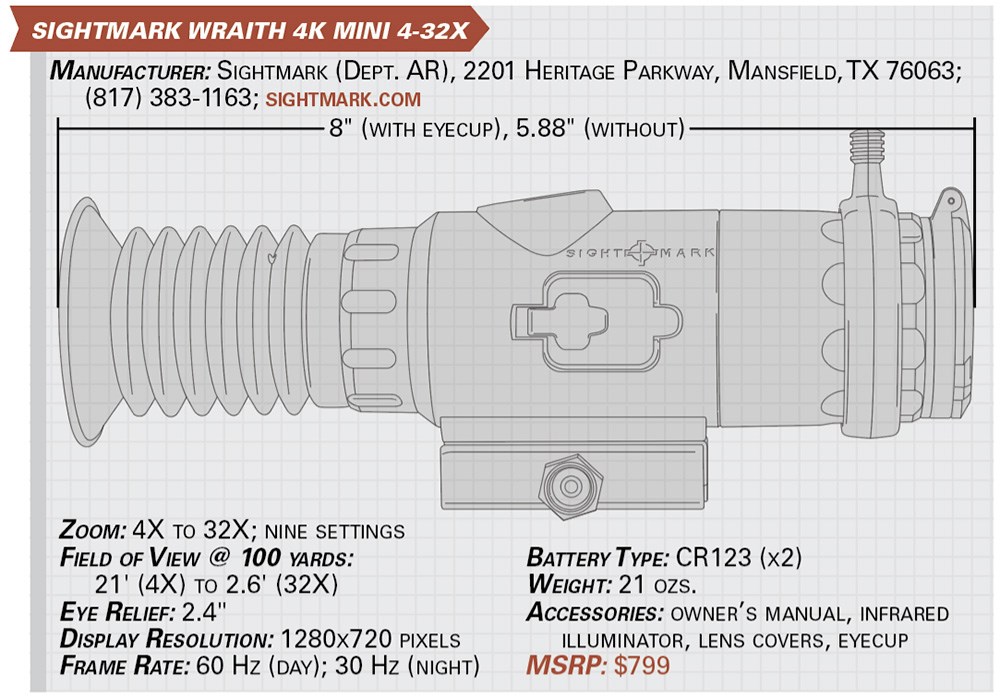 Sightmark Wraith 4K Mini 4-32X specs