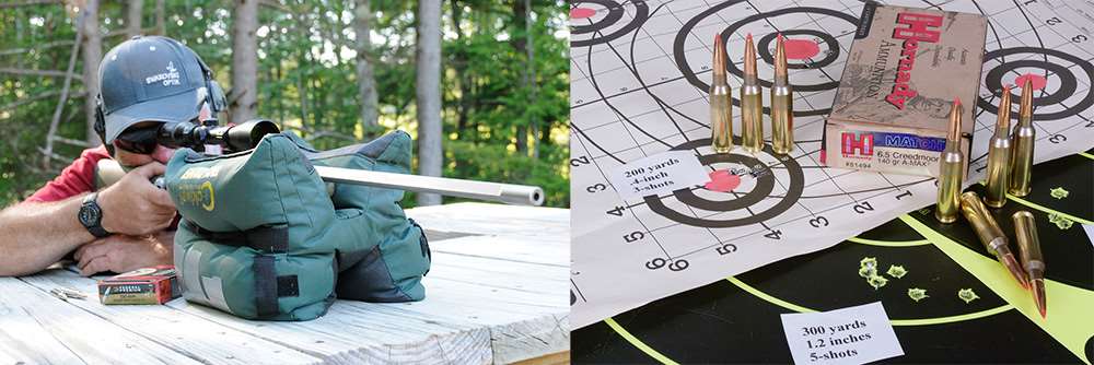 testing at 100 yards from a solid bench