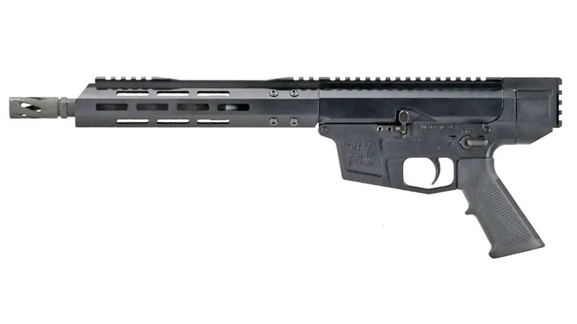 Left side of Bear Creek Arsenal's bufferless 9mm AR-style design.