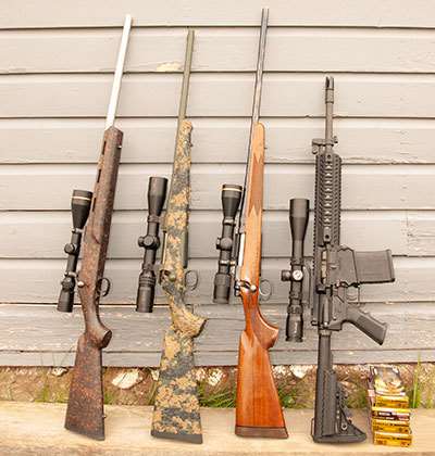 Four rifles