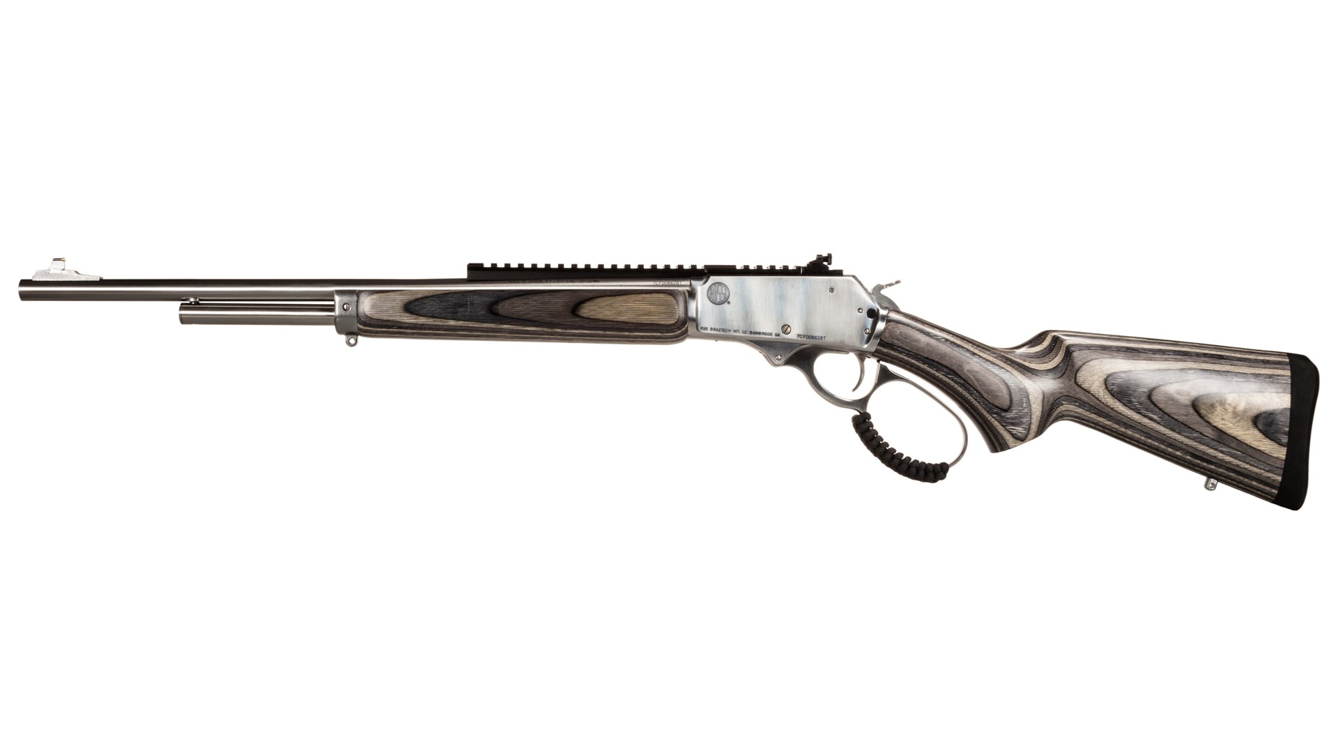 Left side of the Rossi R95 Stainless Steel rifle.