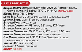 snapsafe  titan specs