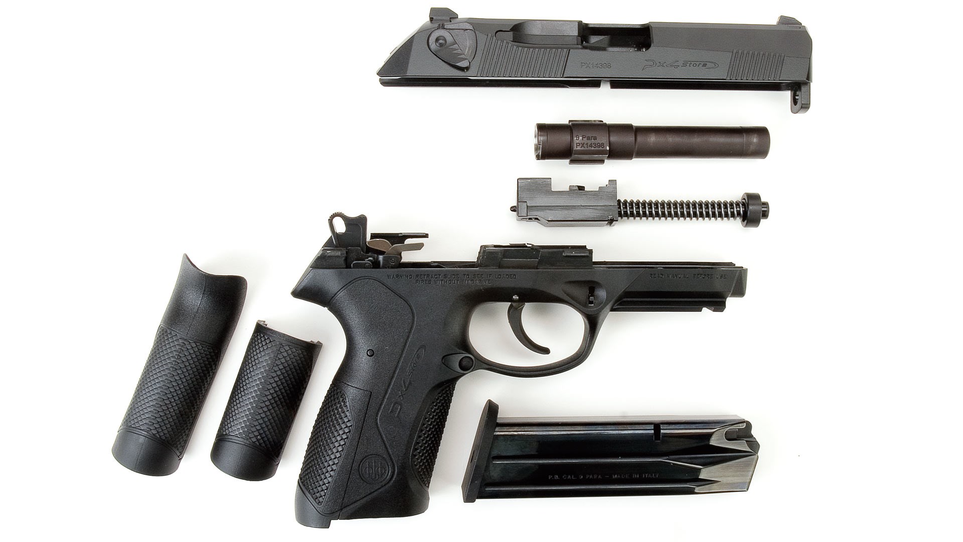 Beretta Px4 Storm disassembled view parts gun pistol handgun 9 mm