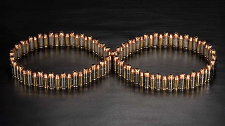 ammo on table in shape of infinite loop