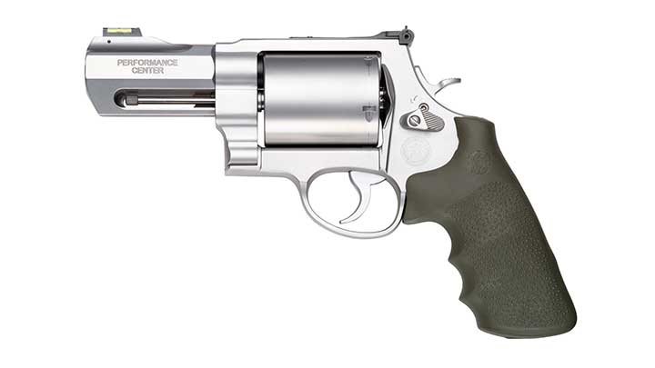 Smith &amp; Wesson 460XVR revolver chambered in .460 Smith &amp; Wesson Magnum, left side shown on white.