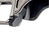 The rifle’s magazine release is centrally located in front of the trigger guard and is easily manipulated.