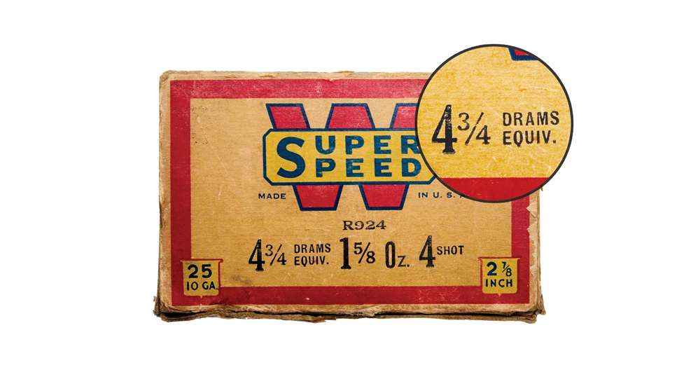 Ammunition box Winchester Super Speed shotshells drams