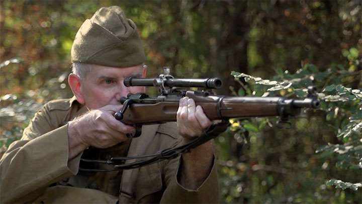 A M1903 Springfield with a Winchester A5 scope mounted as used by the Marines during World War I.