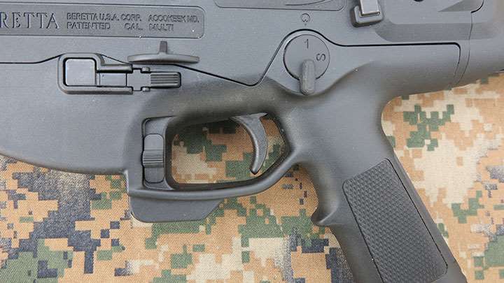 The ambidextrous controls located on the lower receiver of the ARX 100.