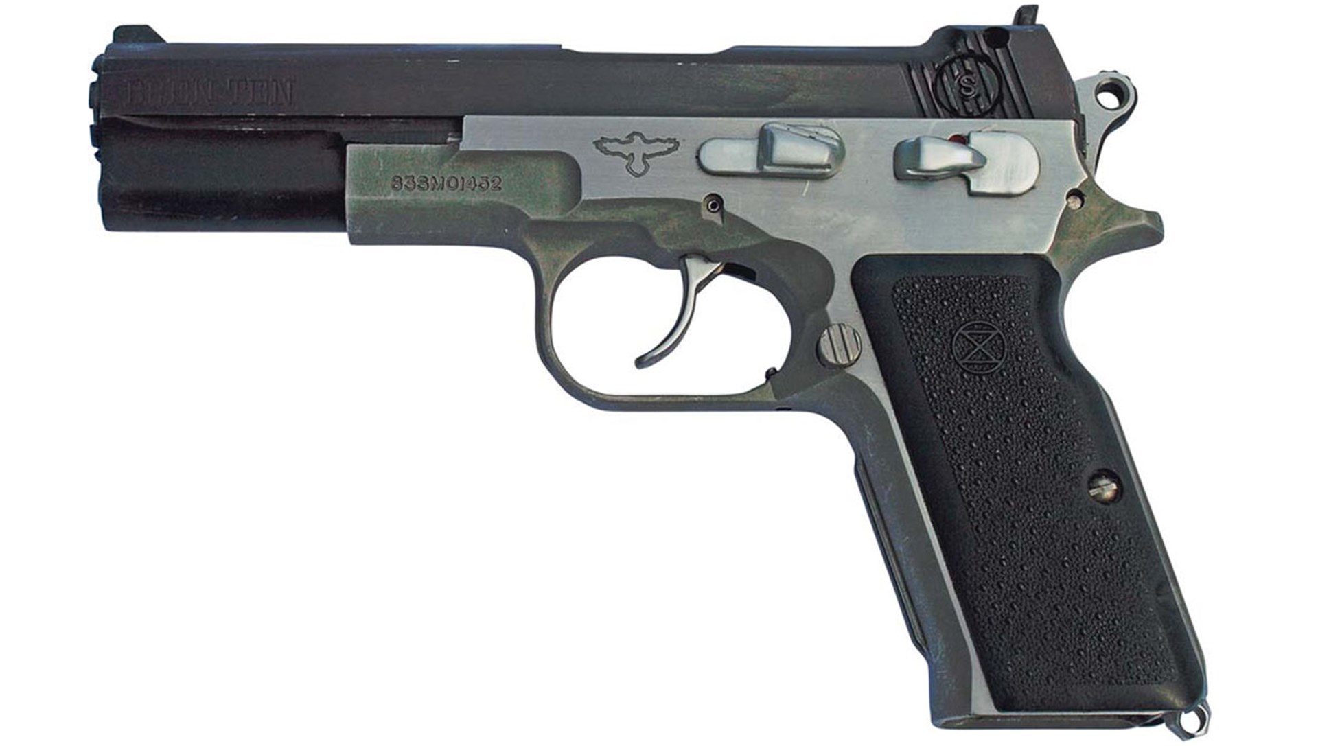 Bren Ten pistol handgun left-side view on white