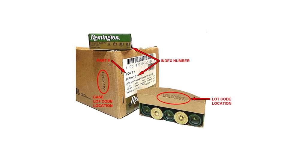 Remington Ammunition has determined that some boxes of Remington Premier AccuTip Slugs may contain shells that charged with an incorrect propellant. Owners of the ammunition should not use them until they check to determine those they have on hand are not part of the limited number included in this safety recall.