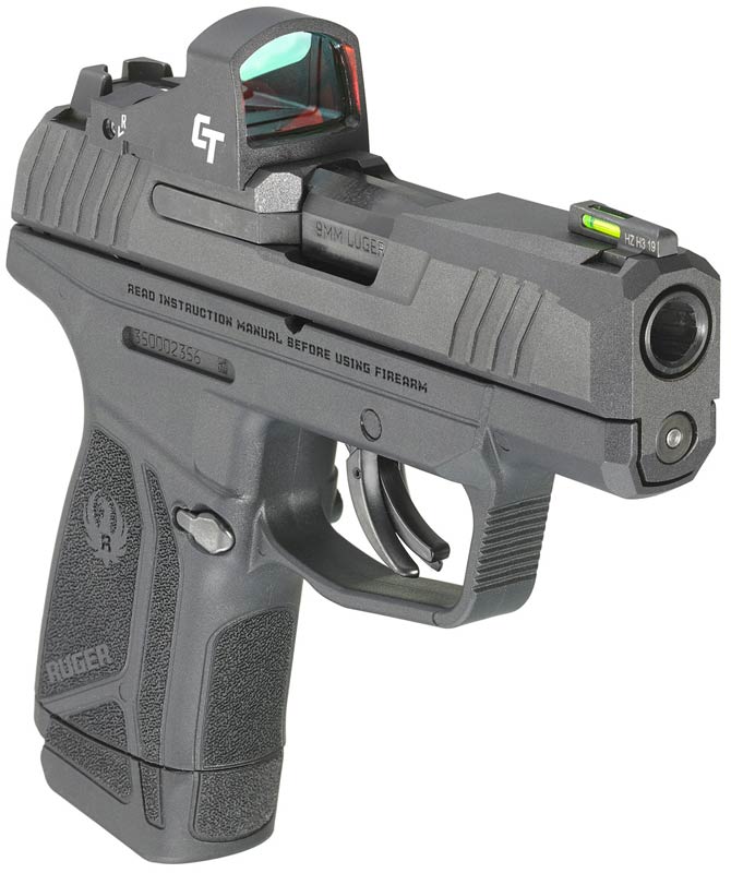 Ruger LCP max handgun pistol red-dot optic ready fiber-optic front sight