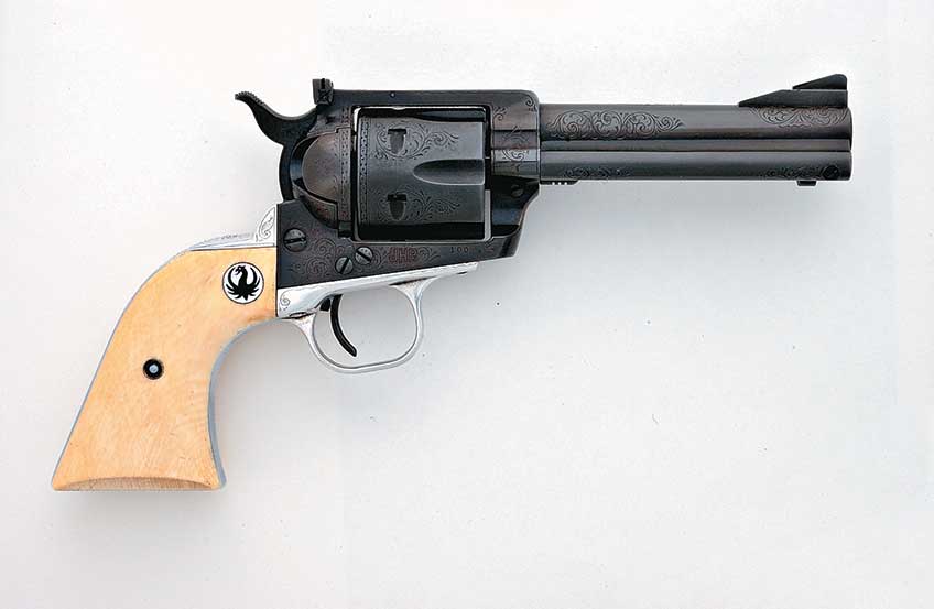 A Special Order .357 Magnum Ruger Blackhawk, serial No. 100, was engraved and inscribed by Charles H. Jerred and shipped in August of 1957 to Jack Behn, a collector, author and friend of Bill Ruger. Behn Tool &amp; Die Co. provided tooling to The Ruger Corp. and Sturm, Ruger &amp; Co. Jack joined Ruger in the late 1960s as a purchasing agent. Only three .357 Blackhawks were engraved, Nos. 3203 and 3204 were reserved for Bill Ruger.