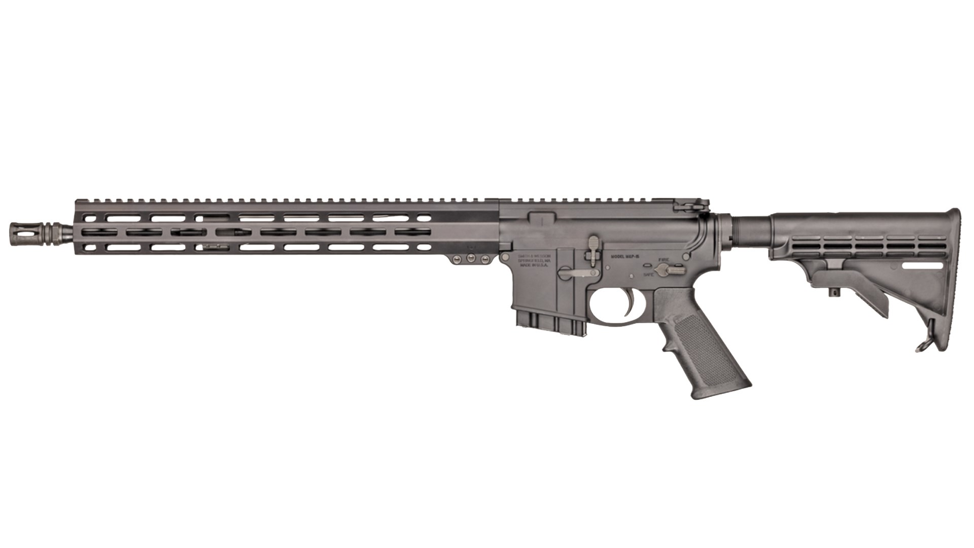 Left side of the Smith & Wesson M&P15 Sport III rifle.