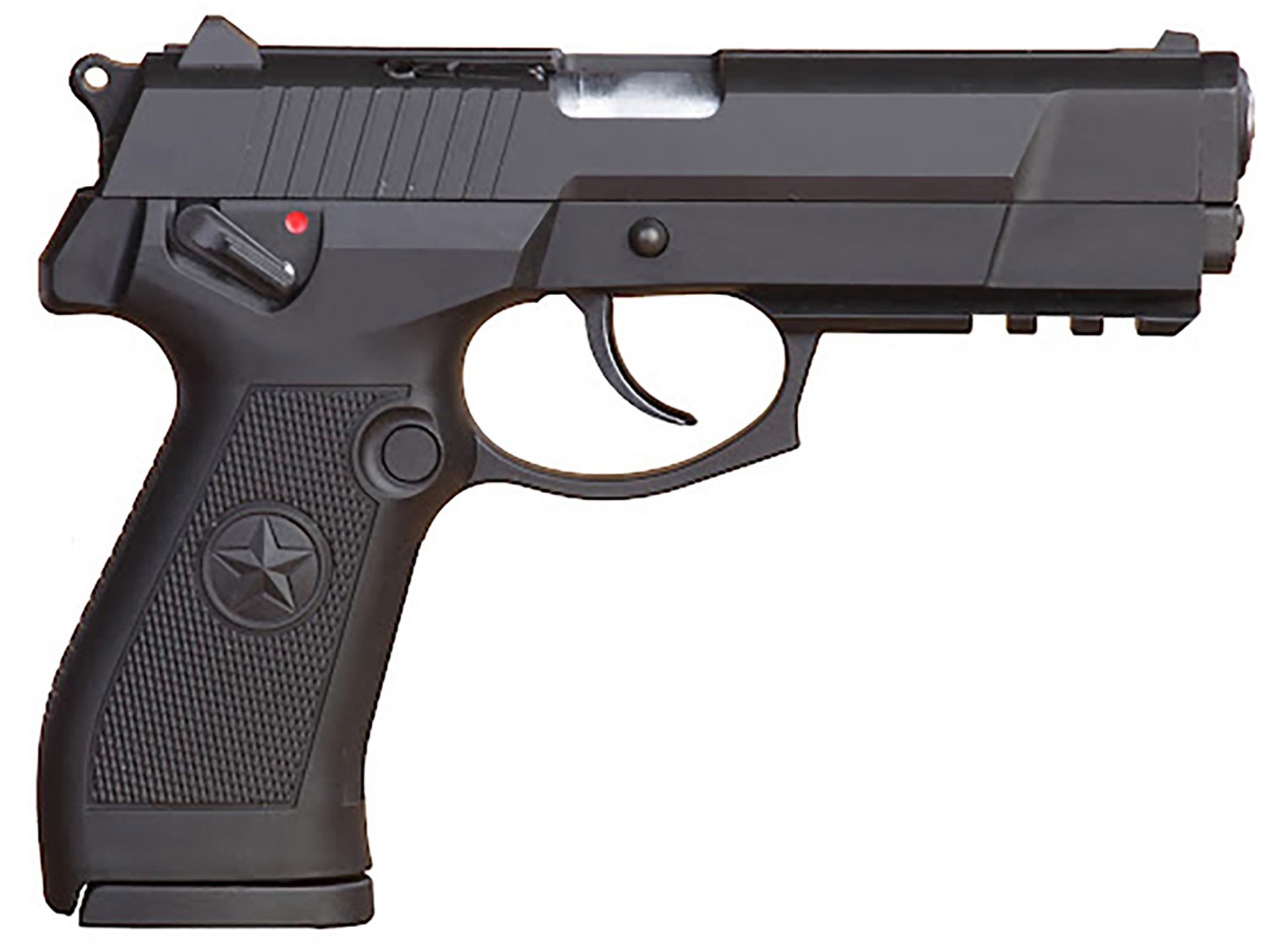 Norinco CF-98 9mm pistol right-side view black handgun on white background