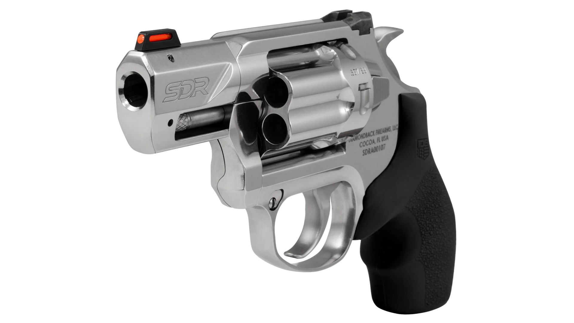 A front view of the Diamondback SDR revolver.