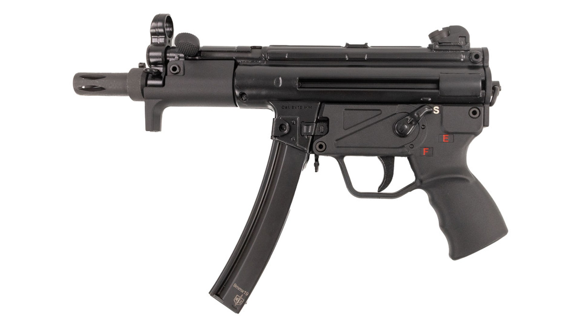 Gun Of The Week Military Armament Corp. MAC-5K large-format pistol left-side view 9 mm gun black mp5k clone