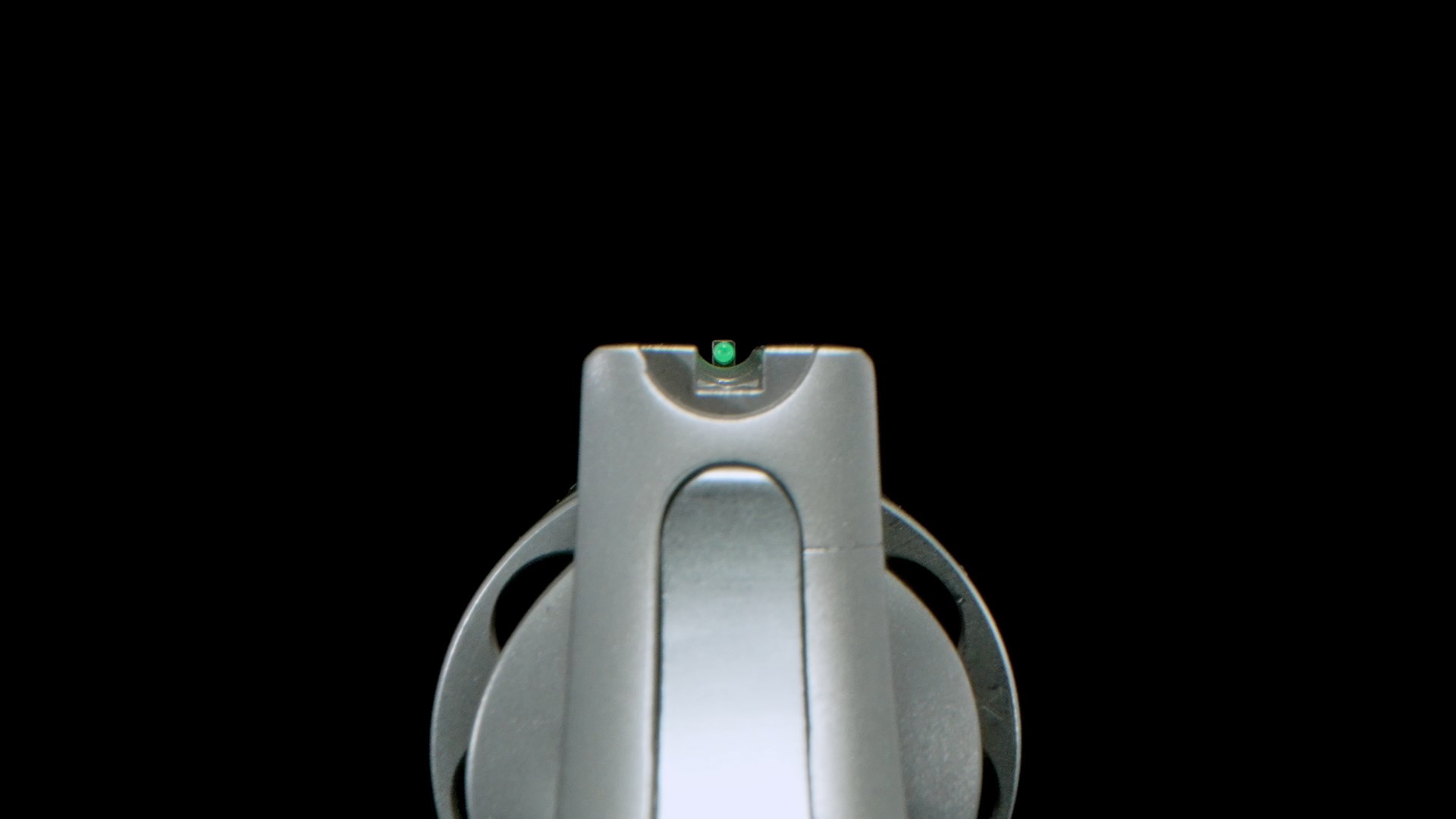 Rear view of the Taurus 66 Combat revolver's sight picture.