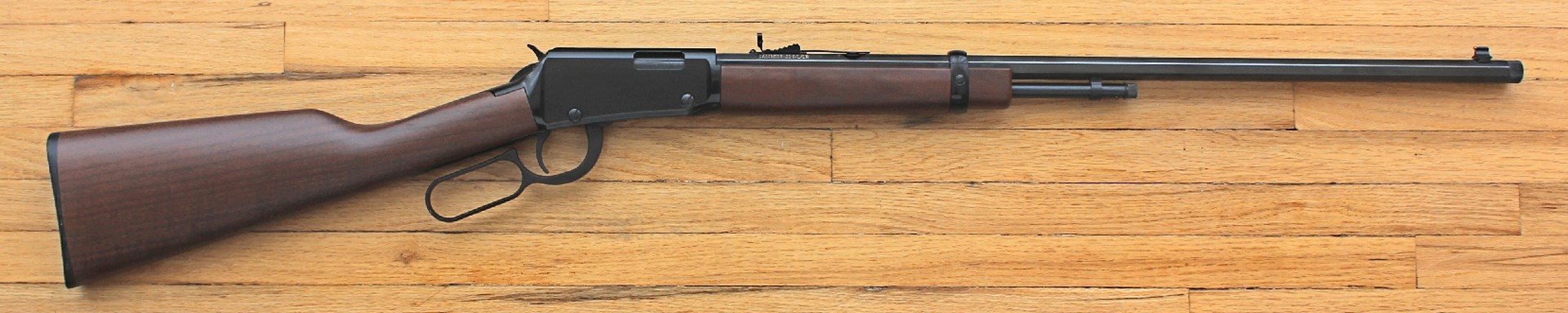 The Frontier version of Henry's H001 series of .22 LRs lever-actions sports a threaded 24" long octagonal barrel.