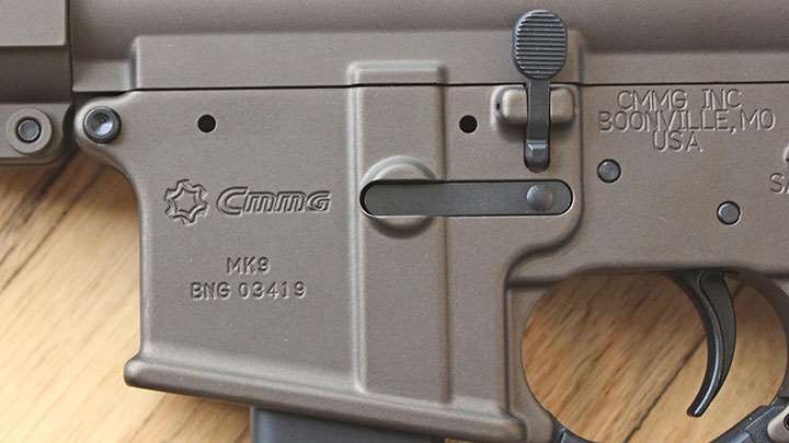 The roll marks on the lower receiver of the Mk9 RDB.